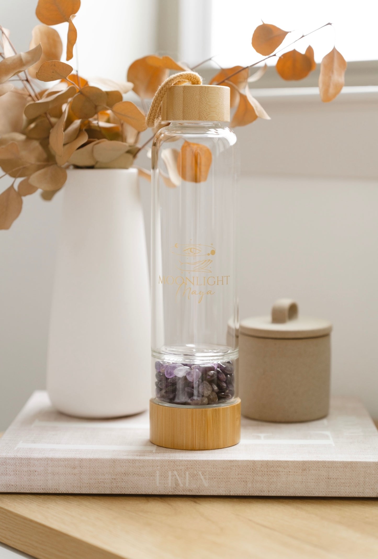 Bamboo water bottle - Amethyst